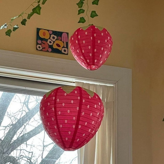 Hanging Strawberry Paper Lantern